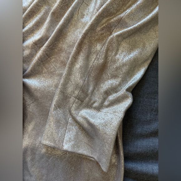 ZARA Silver metallic faux suede jacket blazer-style dress - Picture 3 of 5